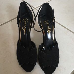 JESSICA SIMPSON VELVET STILETTO HEELS